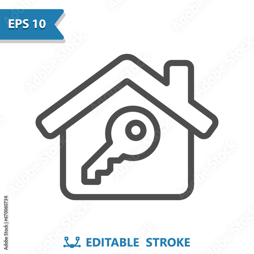 House Icon. Key, Lock, Locked, Security