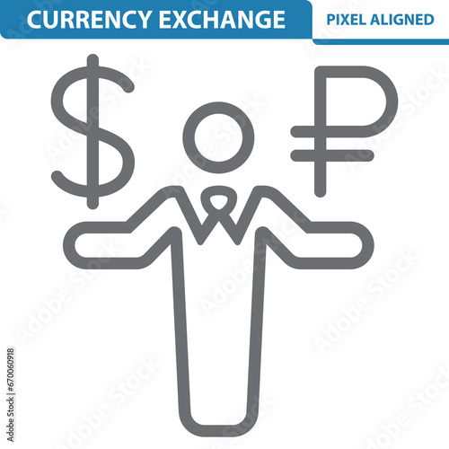 Currency Exchange Icon. Business, Businessman, Dollar, Ruble, Investment