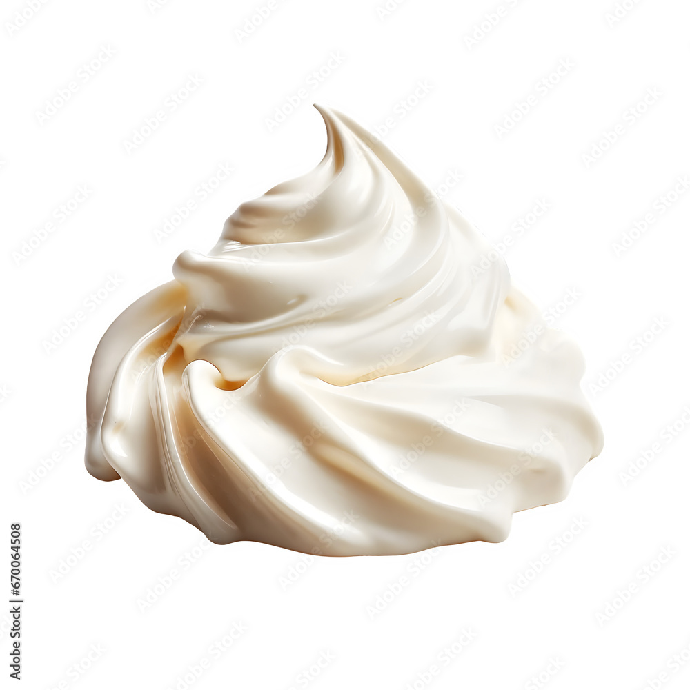 Whipped cream isolated on transparent or white background Whipped cream isolated on transparent or white background