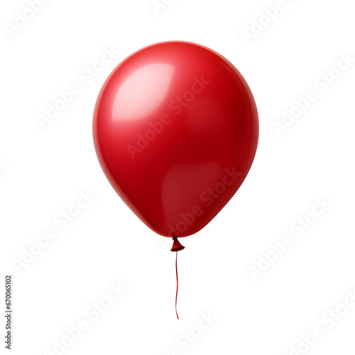 Red balloon isolated on transparent or white background