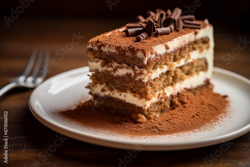 Tiramisu cake slice