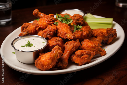 Chicken wings platter crispy fried chicken wings