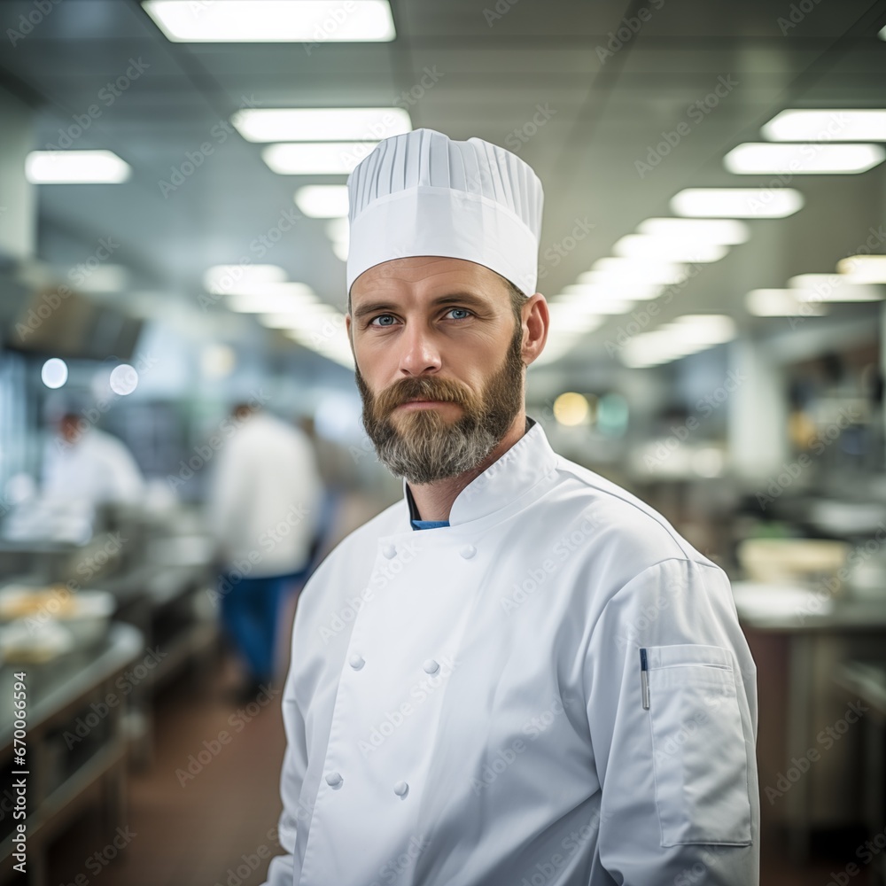 Portrait of a chef in hospital background Cinematic