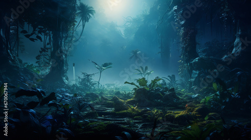 Illustration of a mystical jungle © frimufilms