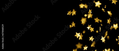 XMAS Holiday golden decoration, glitter frame isolated -