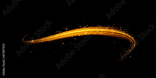 Dust sparks and golden stars shine with special light. Vector sparks on black background. Christmas light effect. Sparkling magic dust particles.	