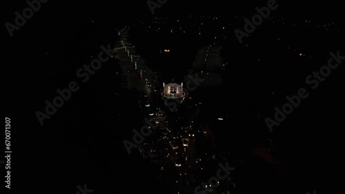 Aerial view of the statue of saint and philosopher Kanaka Dasa at City Circle photo