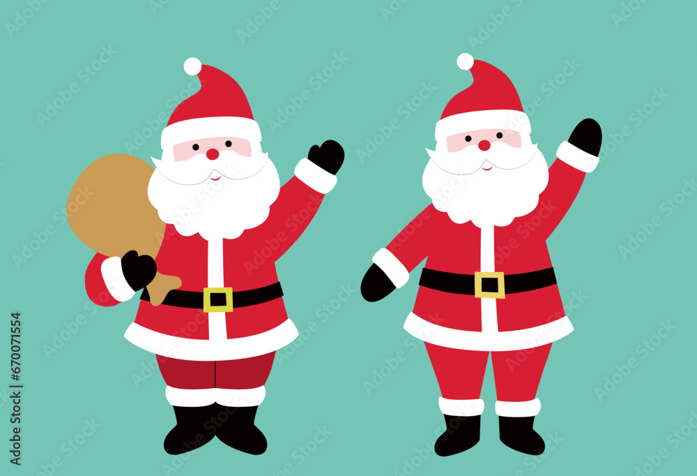 Cute style flat Santa Claus set Cute style flat Santa Claus set