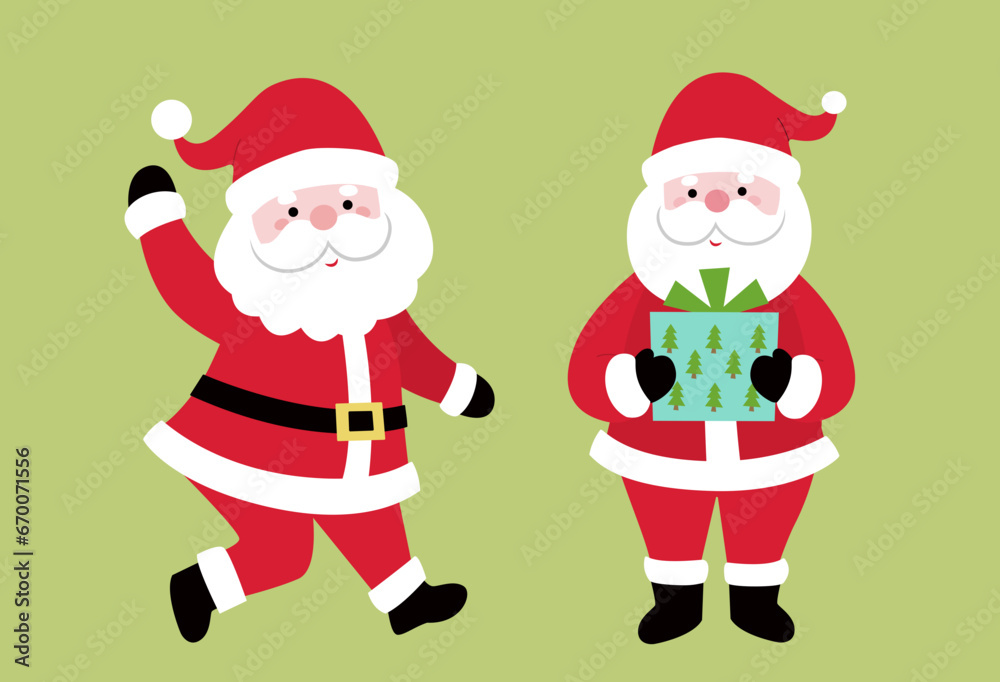 Cute style flat Santa Claus set Cute style flat Santa Claus set