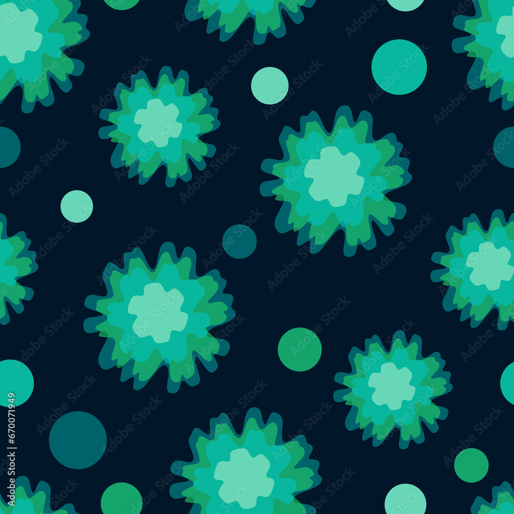 Seamless Texture Turquoise Green Floral Square Seamless Texture Turquoise Green Floral Square