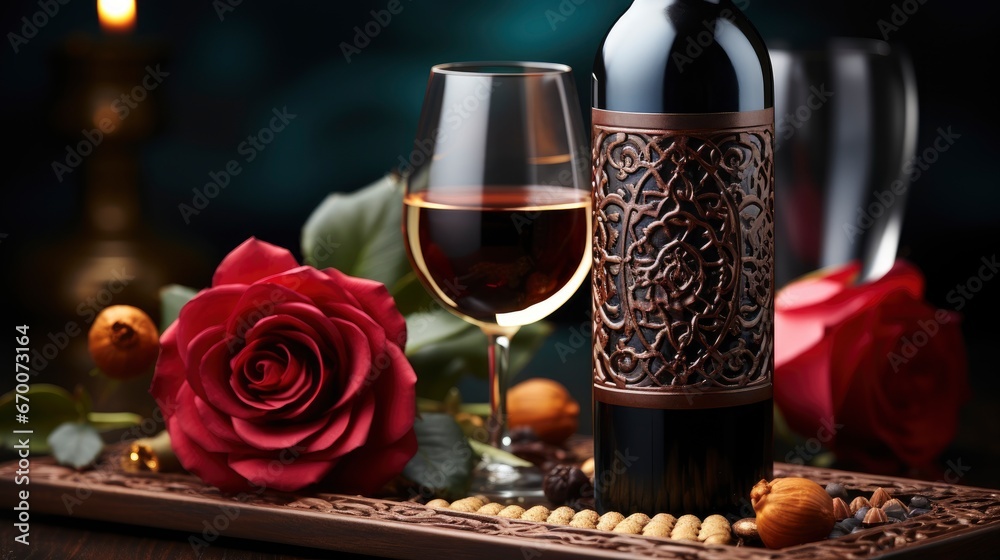 Valentines Day Still Life Wine Bottle, Background Image, Valentine Background Images, Hd Valentines Day Still Life Wine Bottle, Background Image, Valentine Background Images, Hd