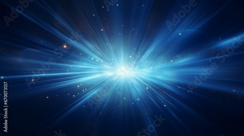 A vibrant blue starburst illuminating the dark night sky