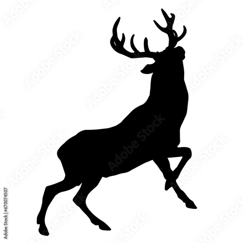 Silhouette of a deer wild forest animal with antlers.