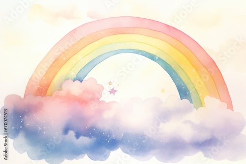 Fototapeta Gentle Watercolor Rainbows.