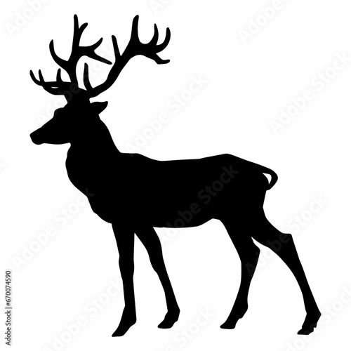 Silhouette of a deer wild forest animal with antlers.