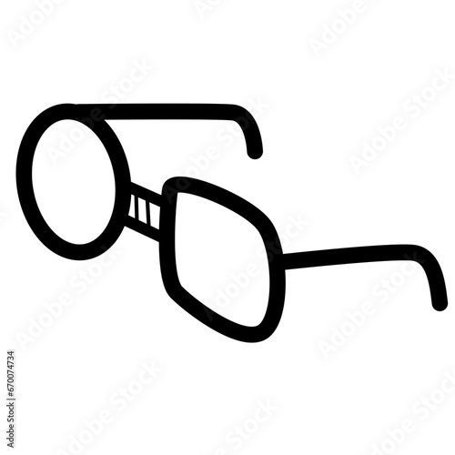 glasses round lenses and square lenses. a different design lenses