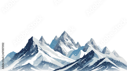 連なる雪山のイラスト