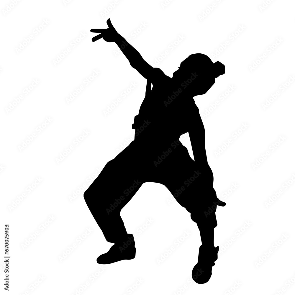 Silhouette of a female dancer in action pose. Silhouette of a woman dancing happily. Silhouette of a female dancer in action pose. Silhouette of a woman dancing happily.