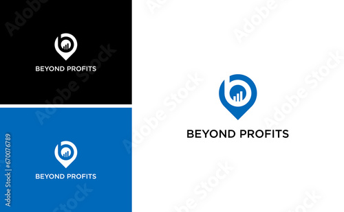 Beyond Profit Purpose Logo With Pin Location Vector and Letter B design