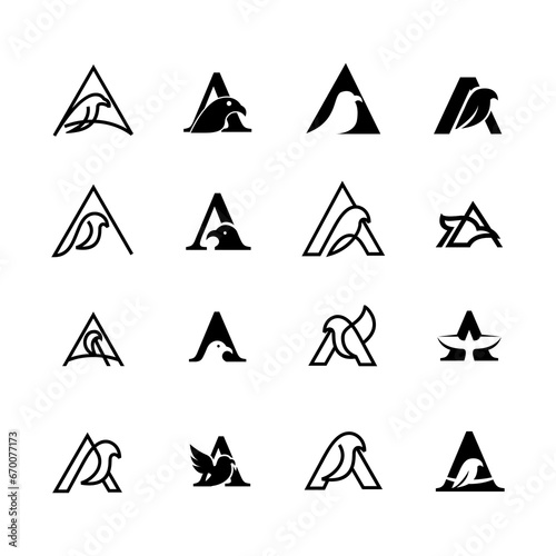 A Bird Letter logo icon design illustration