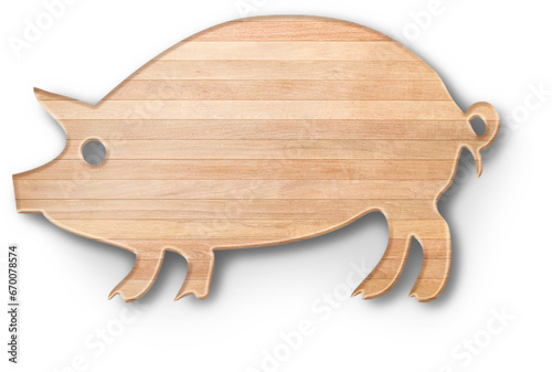 Close up view isolated of wooden cutting board.