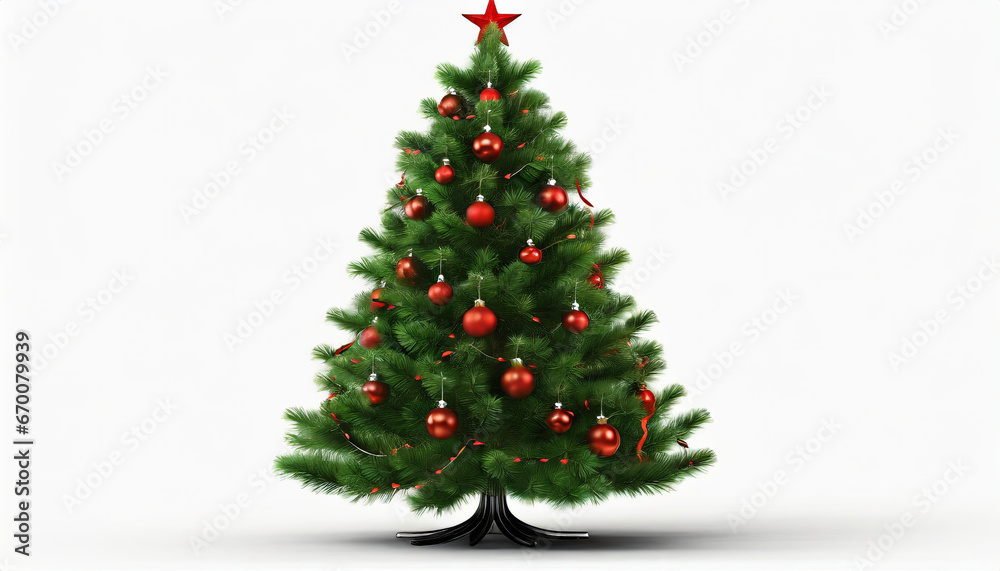 christmas tree with gifts white background