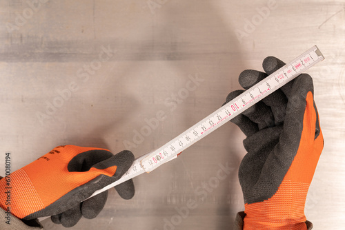 Wooden folding ruler isolat...