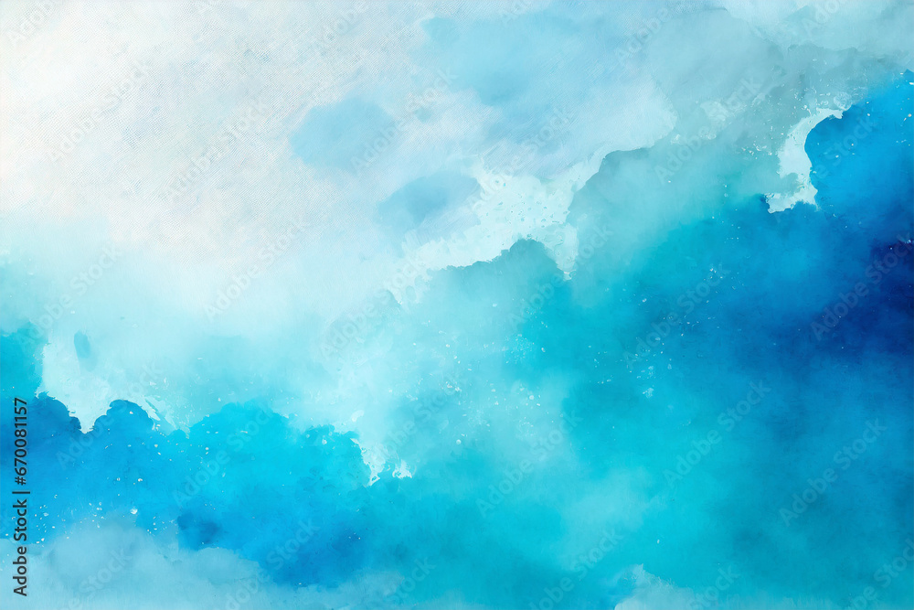 Abstract light blue watercolor for background.