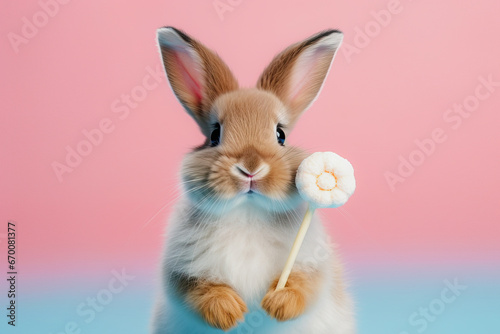 adorable bunny with a lollipop © 23_stockphotography