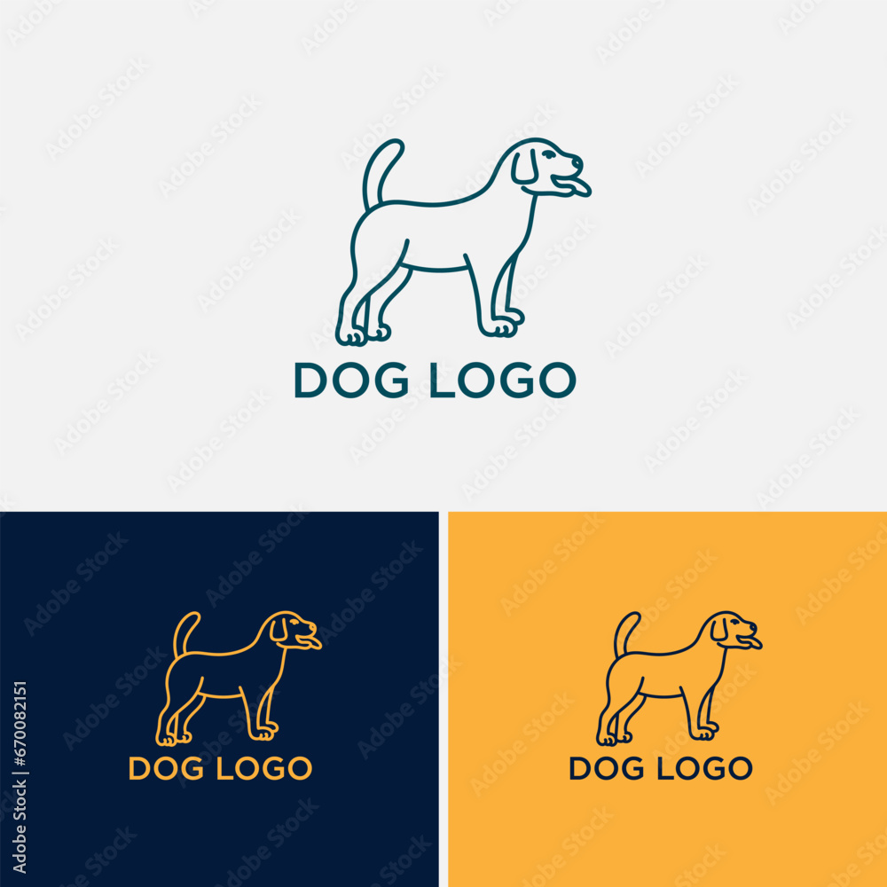 Dog pet care logo element