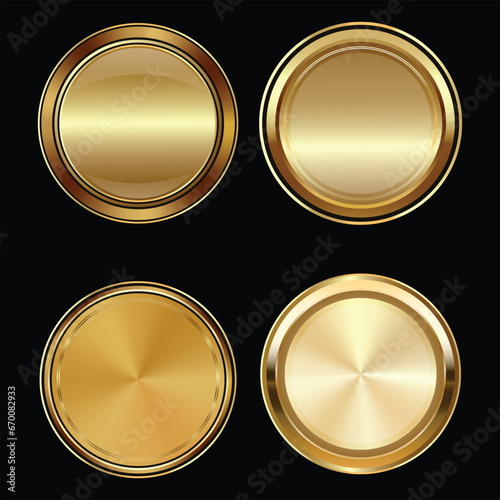 Luxury golden badges and labels. Retro vintage circle badge design