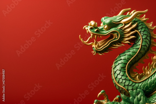 fantastic chinese green dragon symbol of new year