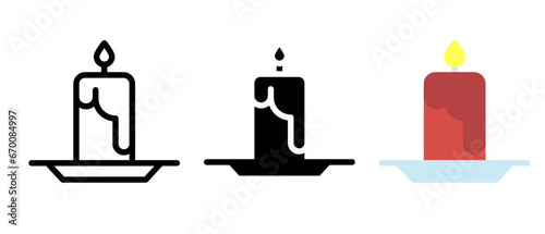 Candle icons set vector illustration for web and mobile