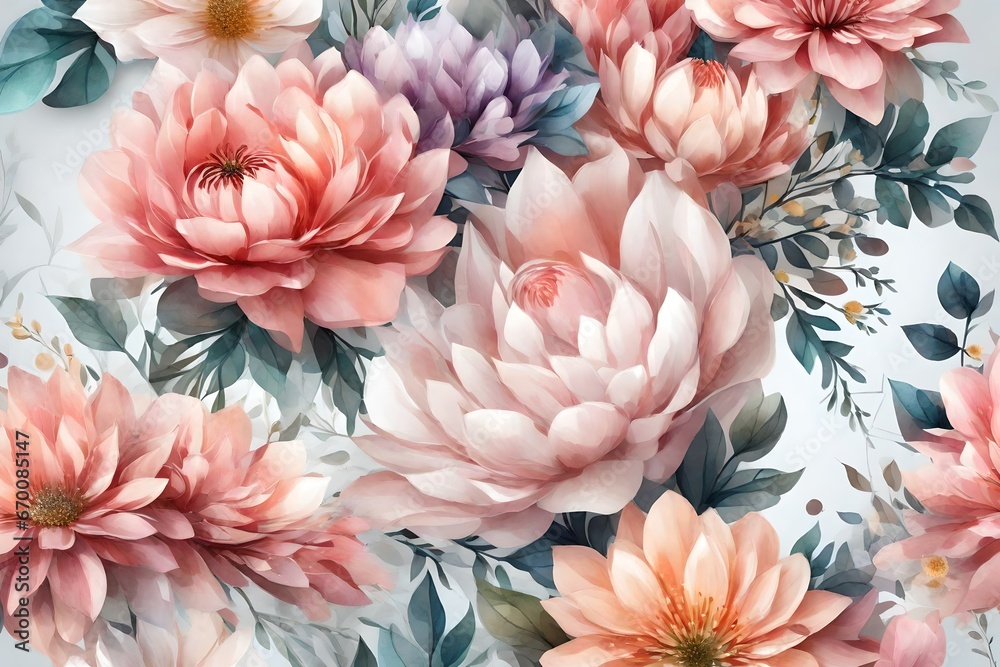 Flowers in the style of watercolor