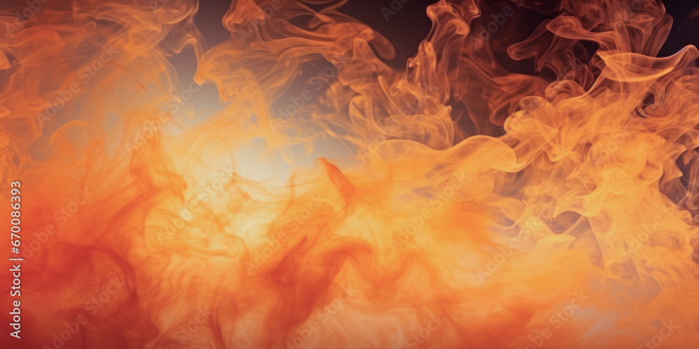 Orange Ink in water. Abstract background. Smokey clouds of ink swirling in liquid.