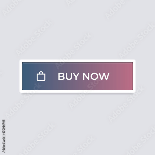 Buy now button, website element, Shopping Bag icon. vector illustration.