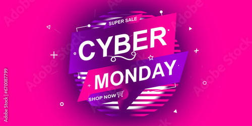 Cyber Monday sale banner vector illustration background template design