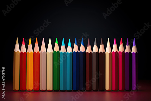 Colored pencils sides aligned in wide header format