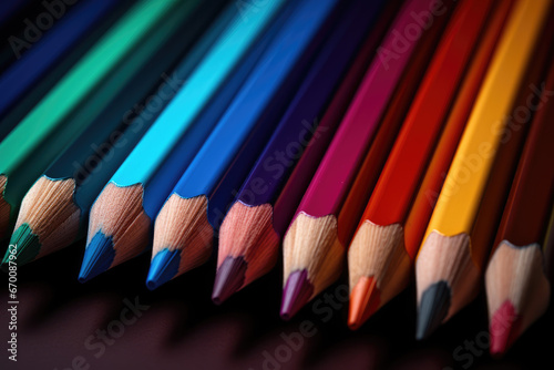 Colored pencils sides aligned in wide header format