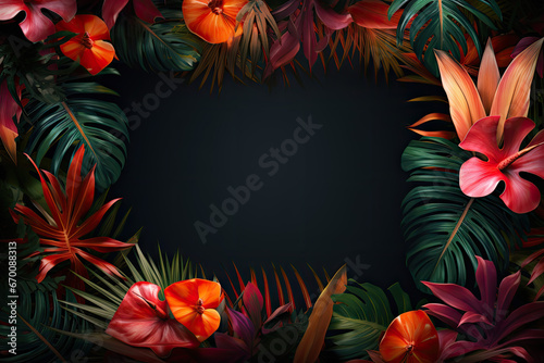 tropical leaves on a white background vector illustration