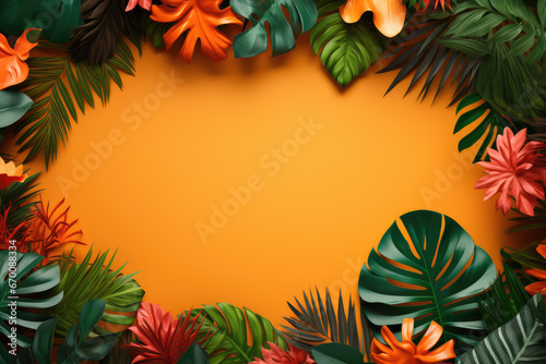 tropical leaves on a white background vector illustration