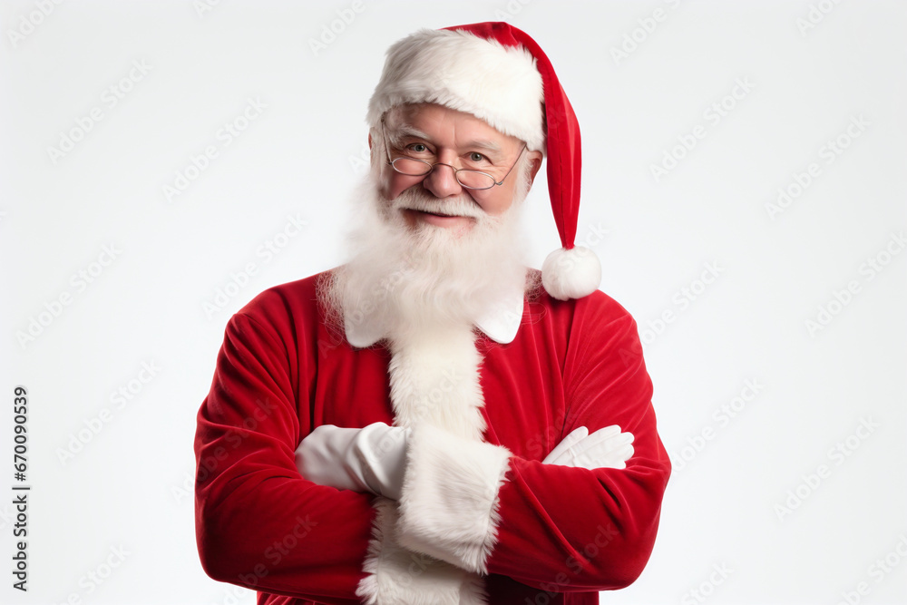 Santa claus in christmas holidays over isolated white background Santa claus in christmas holidays over isolated white background