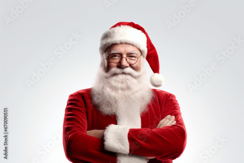 Santa claus in christmas holidays over isolated white background
