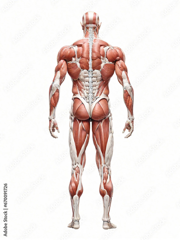 isolated body muscles on white background