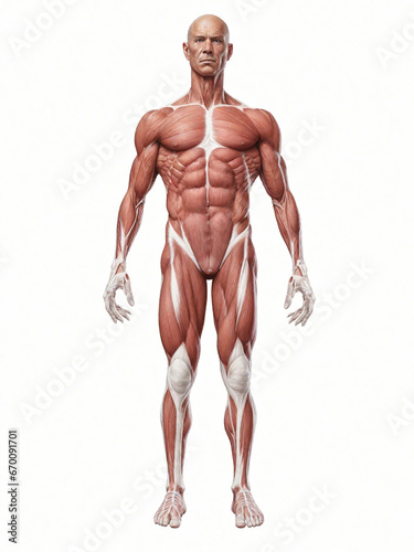 isolated body muscles on white background