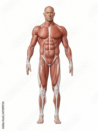 isolated body muscles on white background