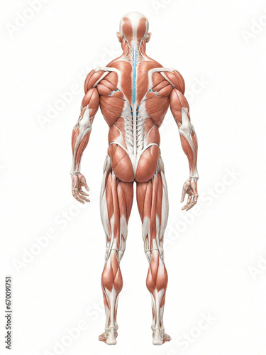 isolated body muscles on white background