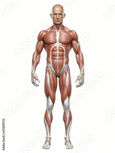isolated body muscles on white background