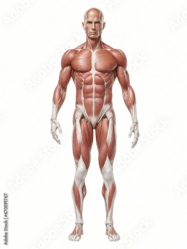 isolated body muscles on white background
