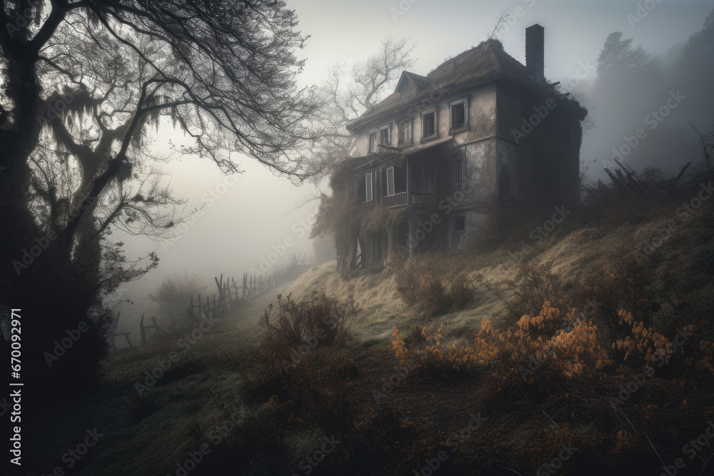 An old abandoned house - Generative AI An old abandoned house - Generative AI